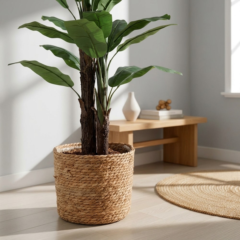 Cesto decorativo de esparto natural