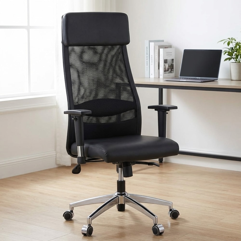 Sillón de oficina ergonómico transpirable negro