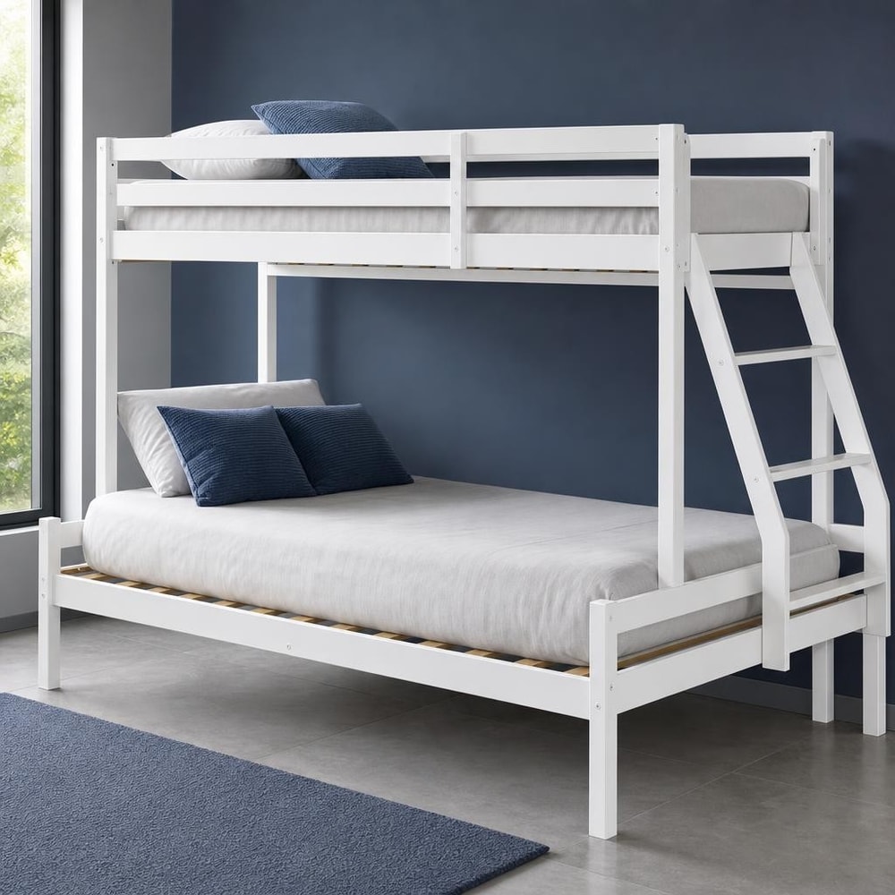 Litera de madera con cama inferior doble
