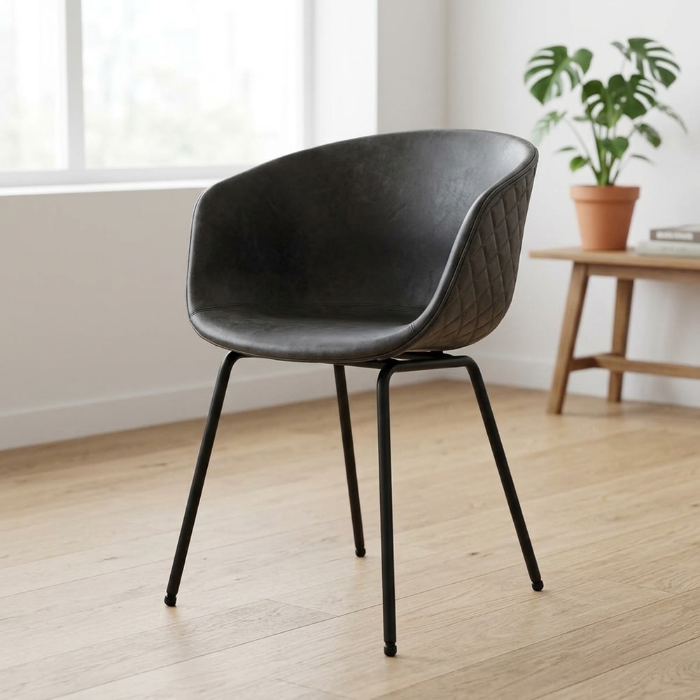 Sillón de diseño moderno en similpiel negra