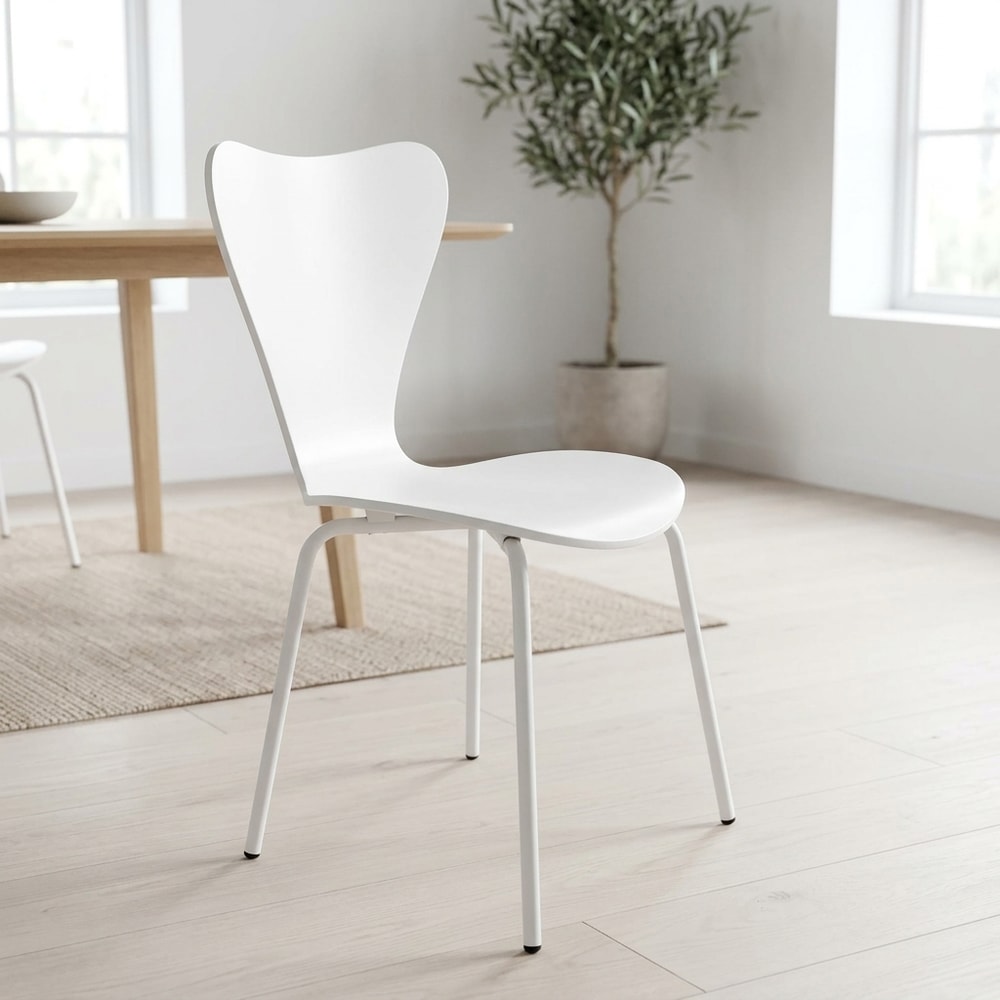 Pack 4 sillas de comedor moderna blanca
