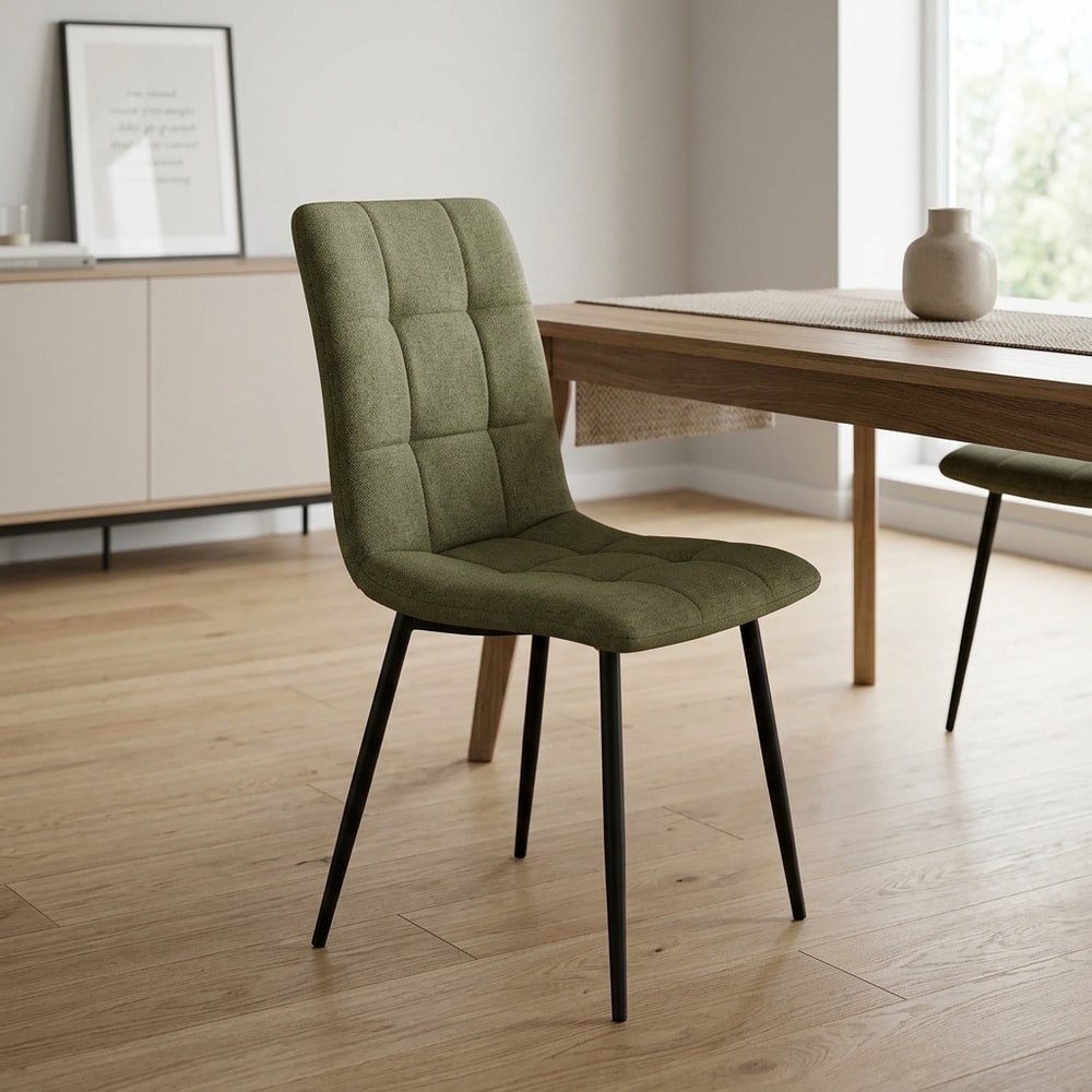 Pack 4 sillas de comedor tapizada verde