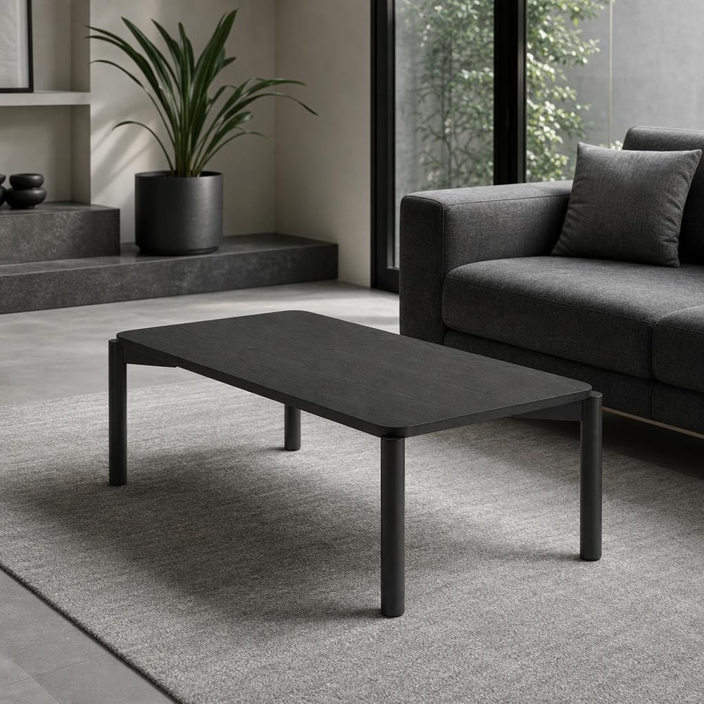 Mesa de centro rectangular negra