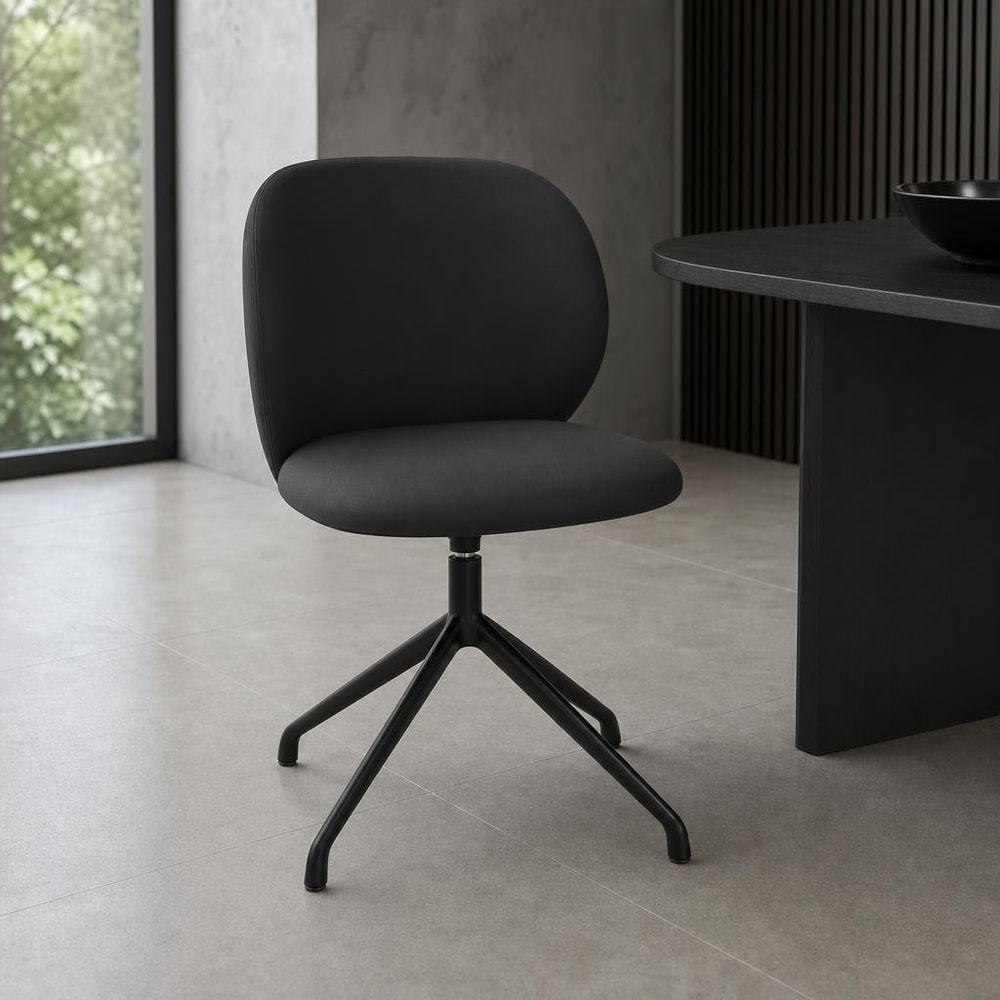Silla de comedor negra con pata araña