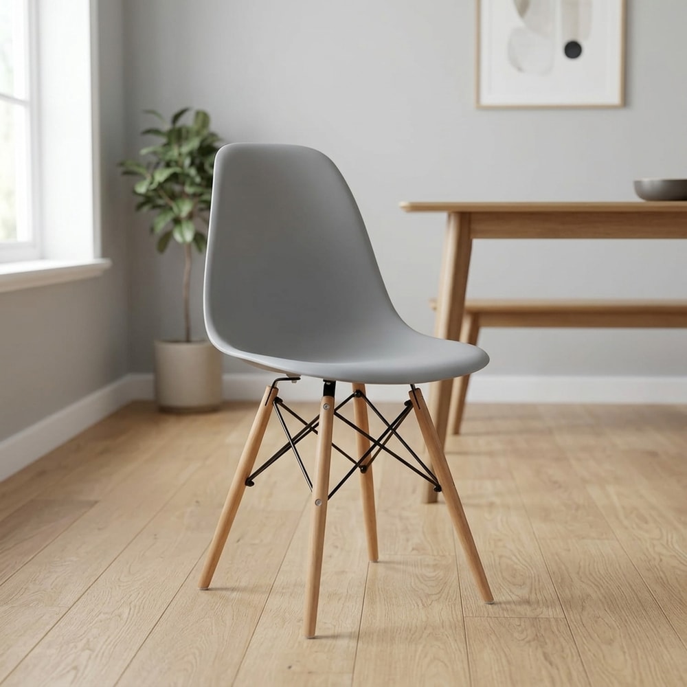 Silla de comedor nórdica gris