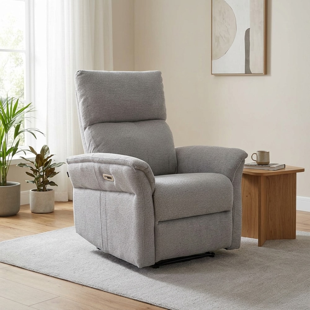 Sillón relax eléctrico de tela gris