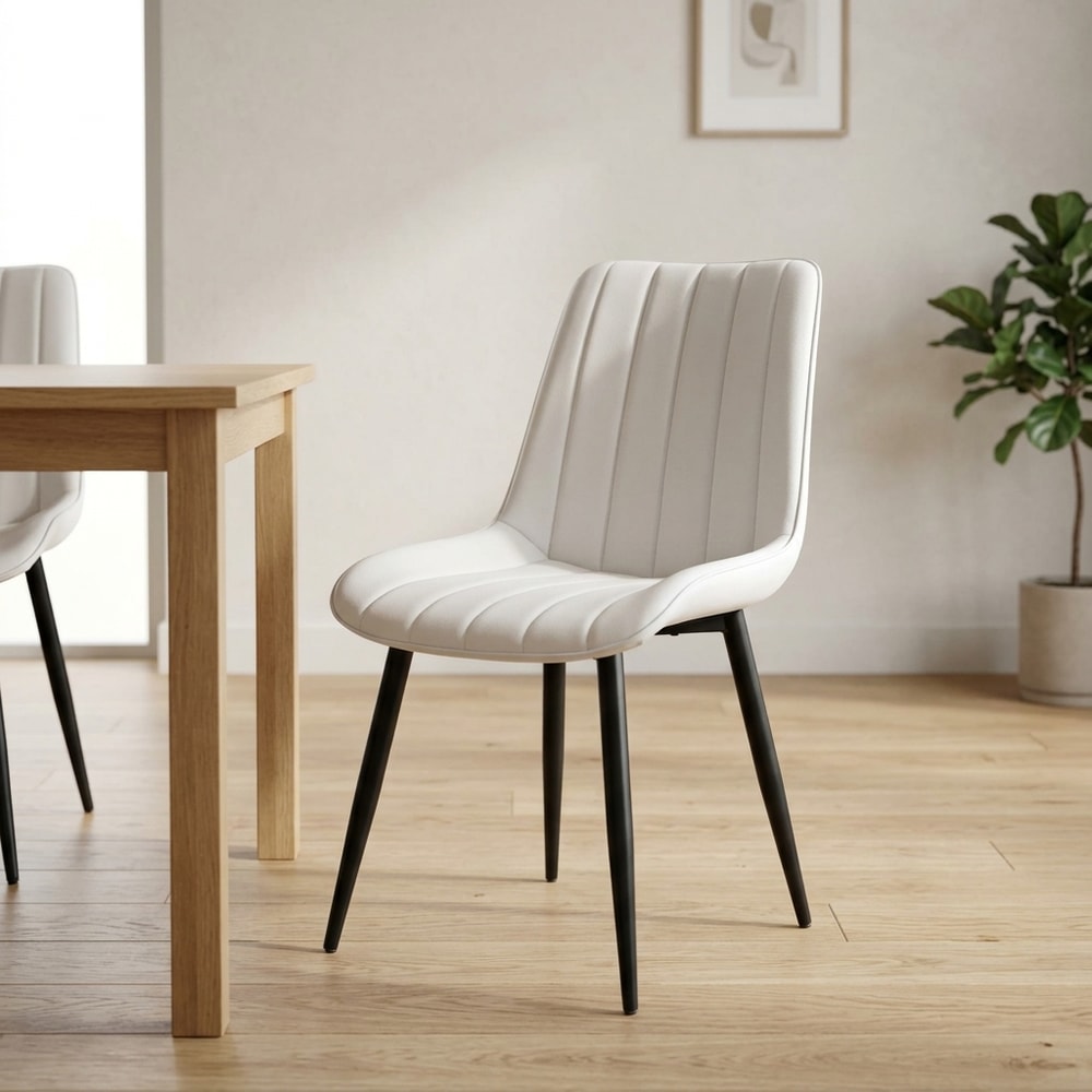 Silla de comedor blanca con patas metálicas
