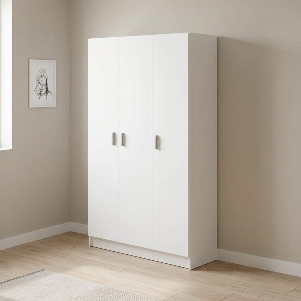 Armario Escobero 3 Puertas Blanco Multiusos