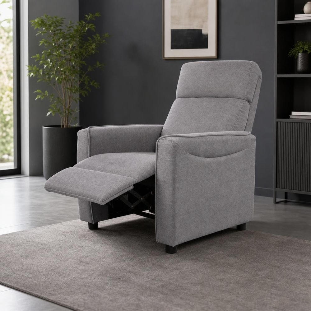 Butaca relax reclinable gris de 1 plaza