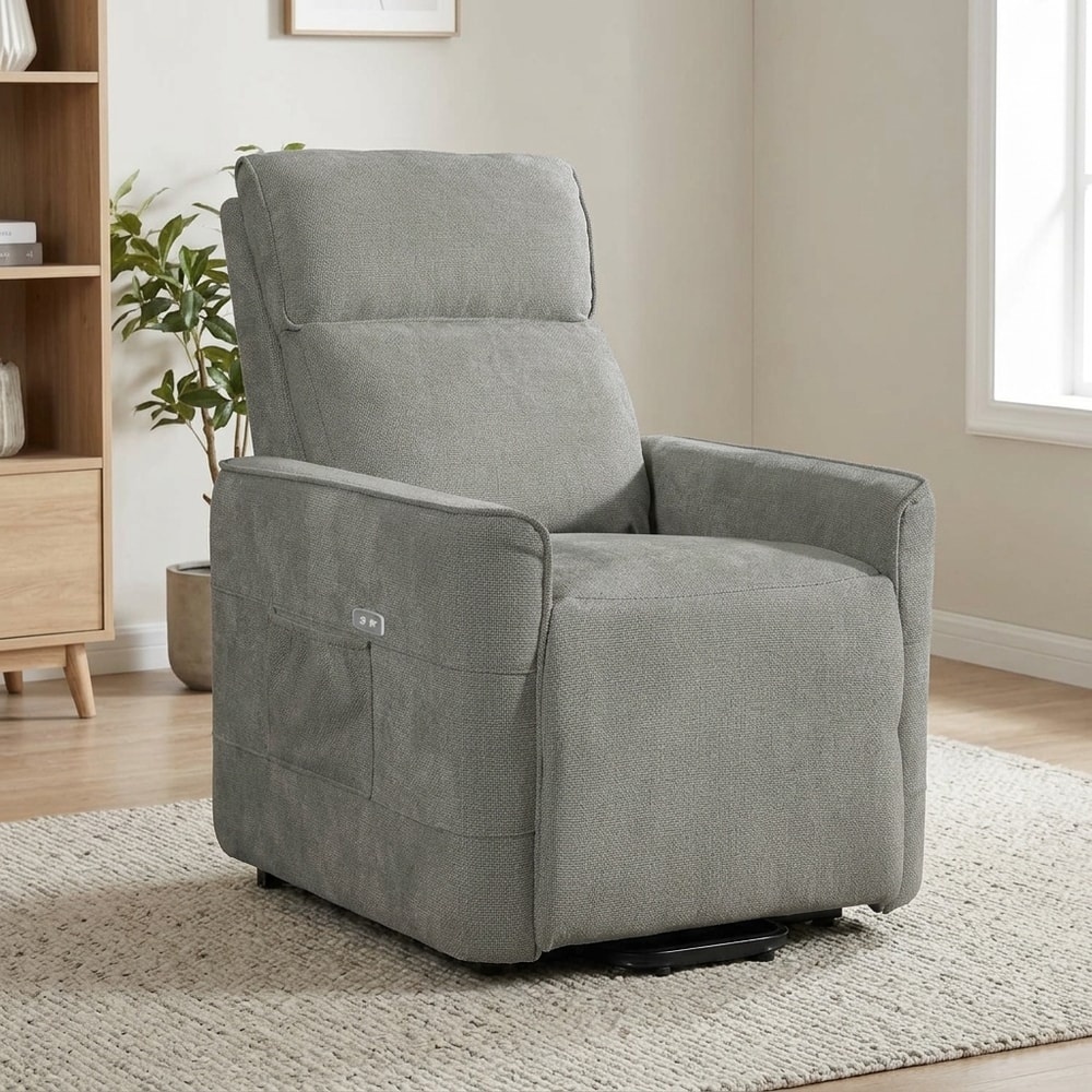 Sillón relax levantapersonas eléctrico tela gris