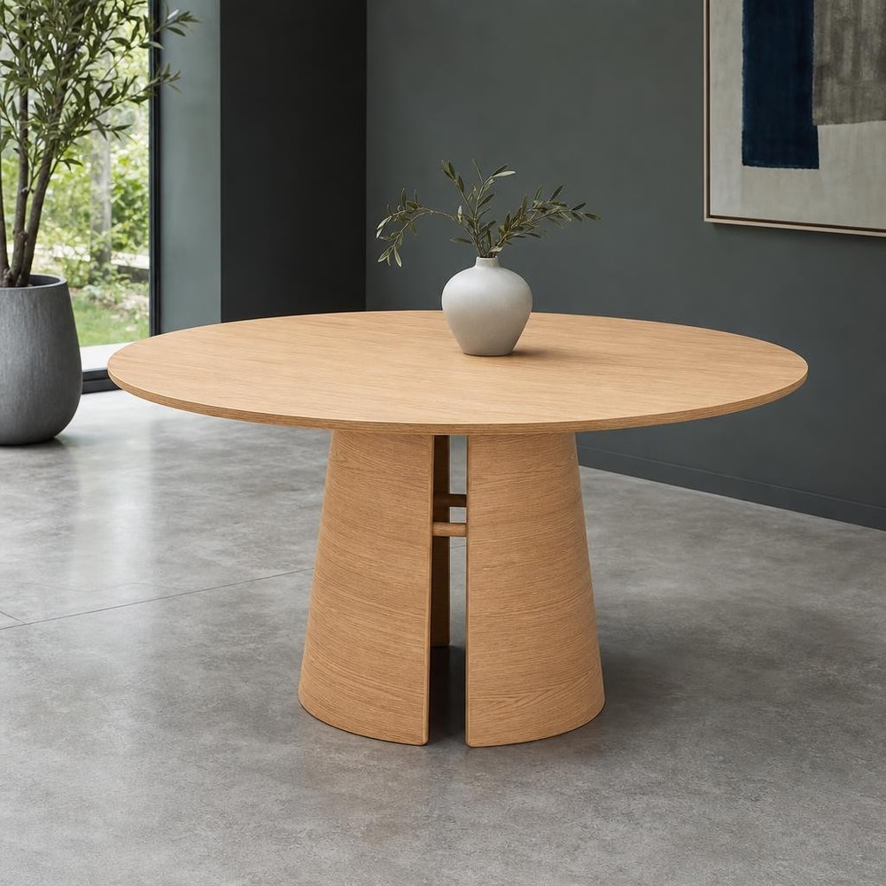 Mesa de comedor redonda CEP en roble