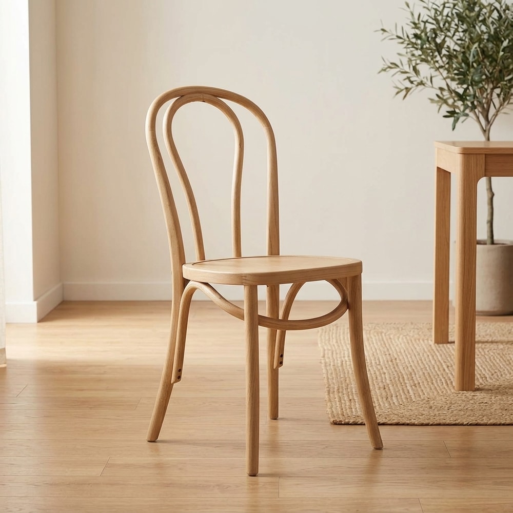Silla de Comedor de Madera Curvada Natural