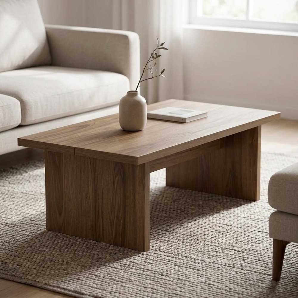 Mesa de Centro Rectangular en Acabado Roble