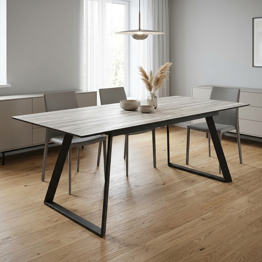 Mesa de comedor extensible estilo industrial