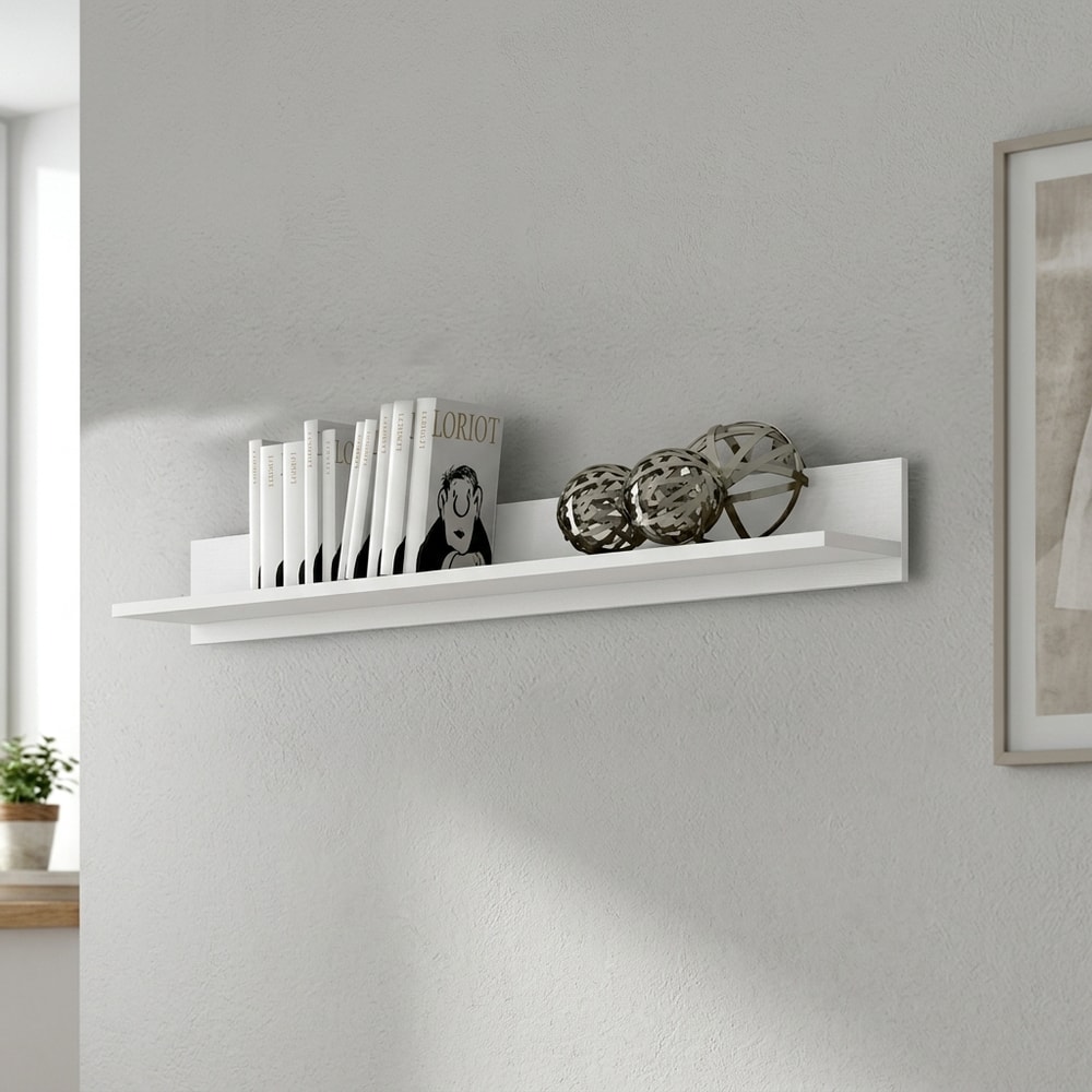 Estantería de pared blanca minimalista
