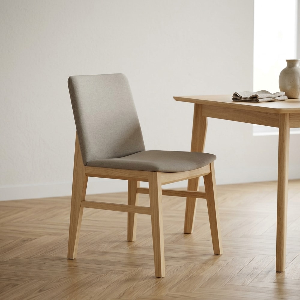 Silla de comedor de madera de haya y similpiel