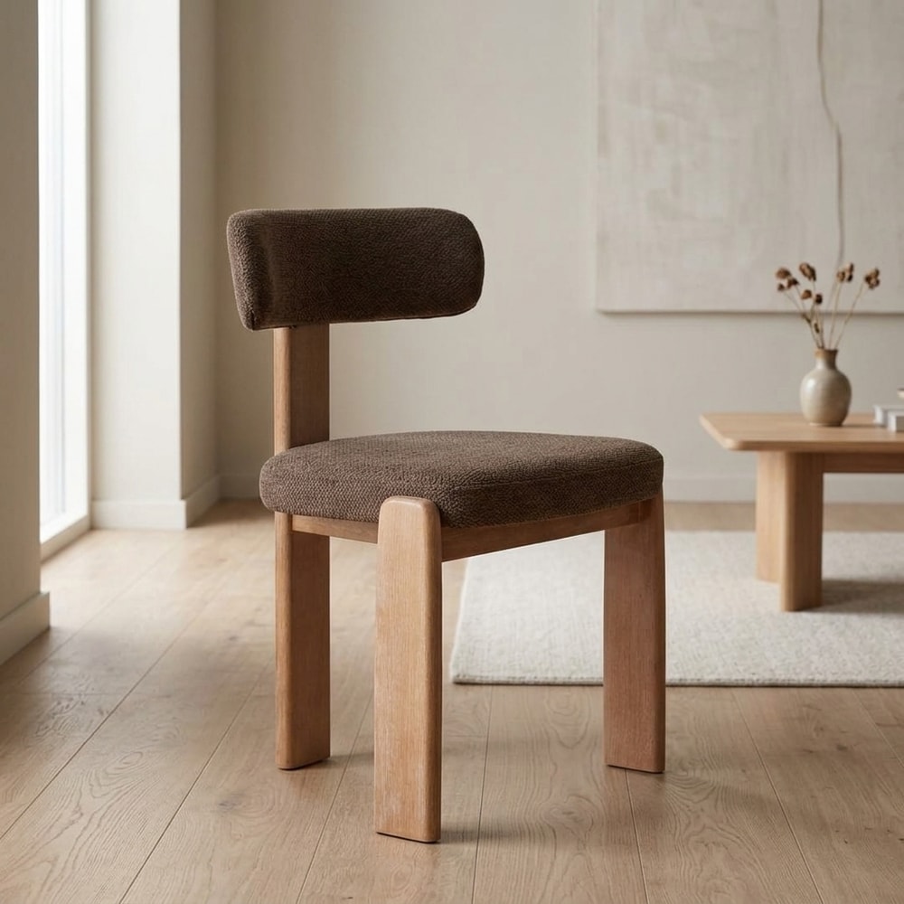 Silla de comedor moderna roble lavado y marrón