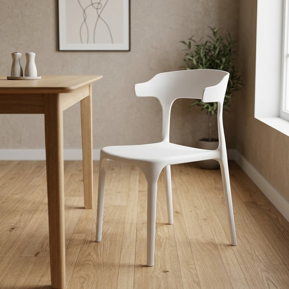 Pack 4 sillas de comedor moderna blanca