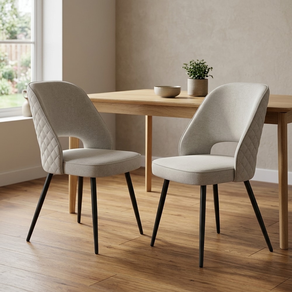 Pack 2 sillas comedor tapizadas gris