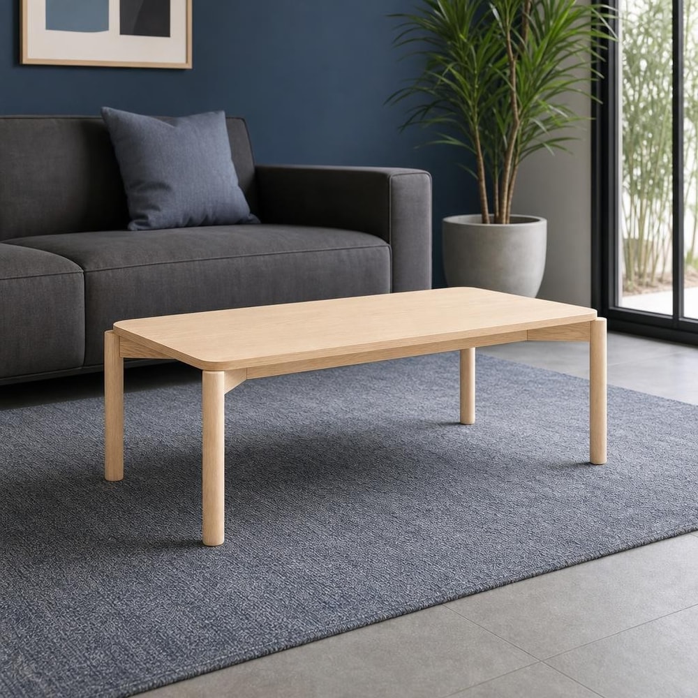Mesa de centro natural clara rectangular
