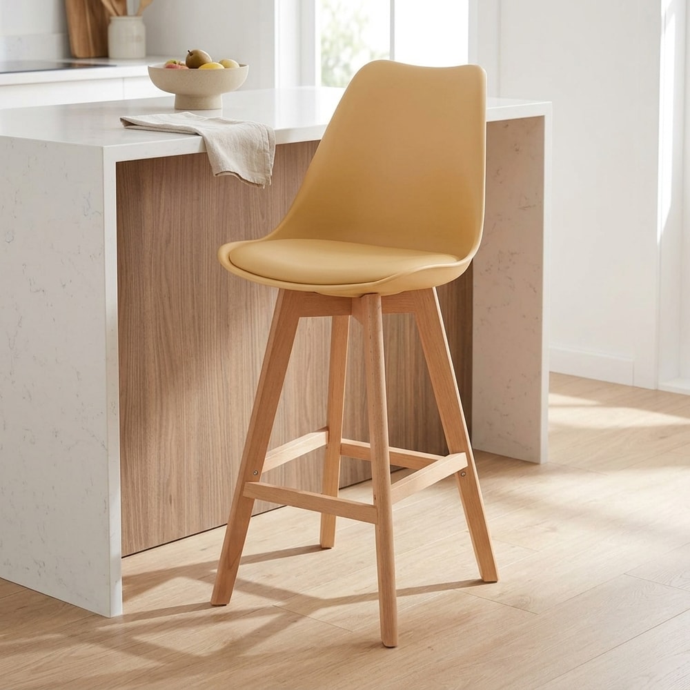 Taburete Alto Beige Estilo Nórdico