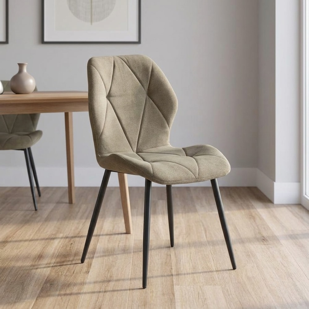 Silla de Comedor Tapizada Patas Metálicas