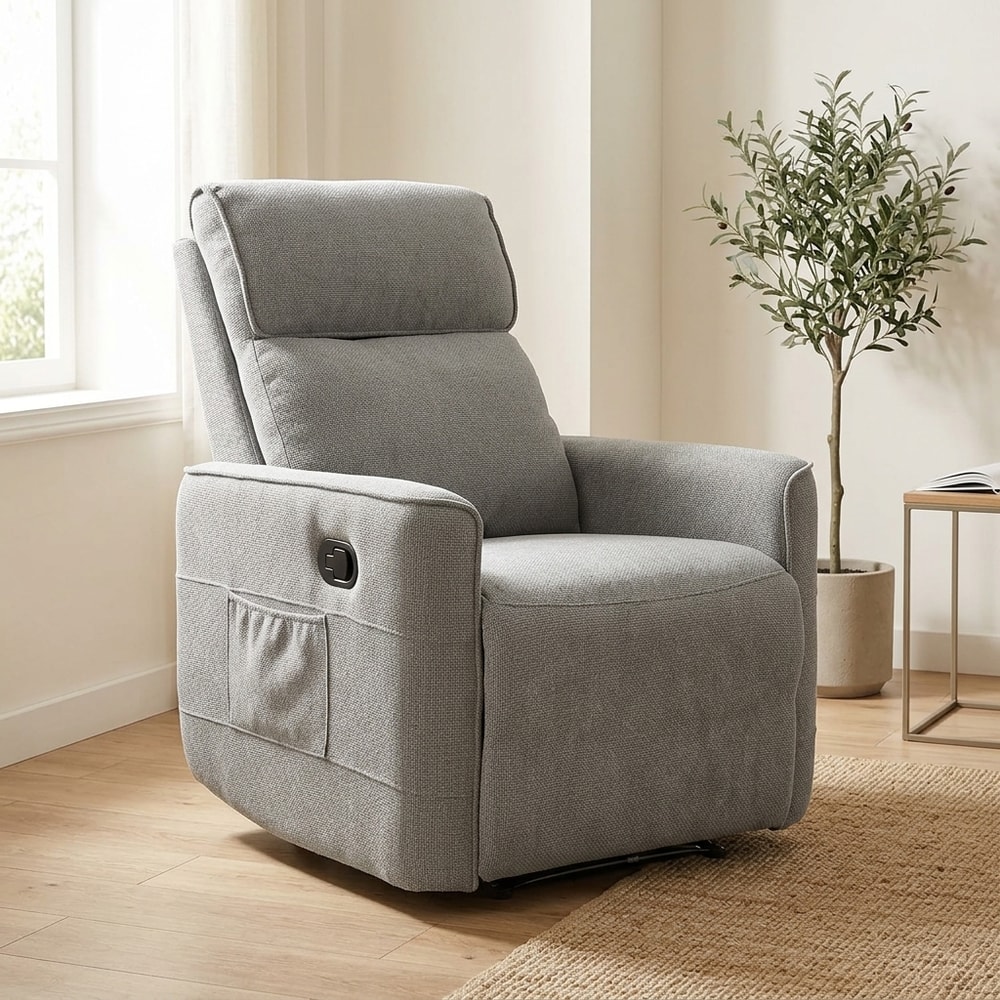 Sillón Relax Manual de Tela con Bolsillo Lateral