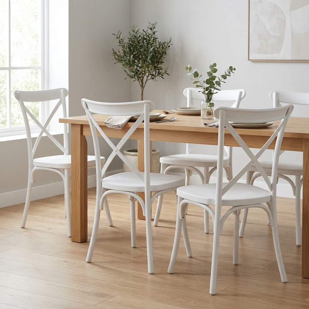 Pack de 4 Sillas de Comedor Blancas