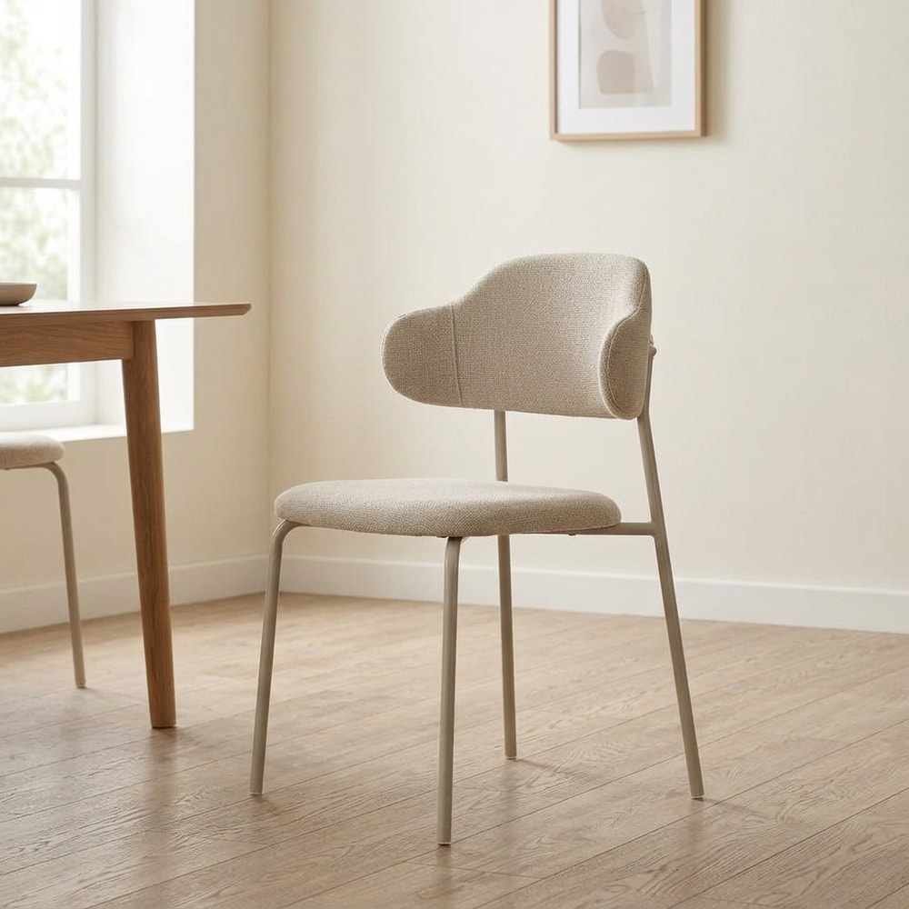 Silla de comedor tapizada con patas metal