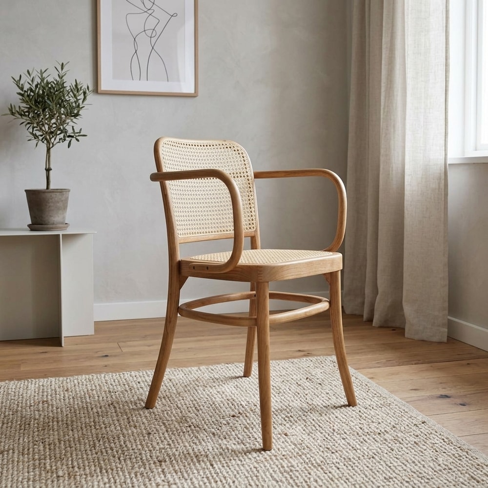 Sillón de Comedor Madera y Ratán