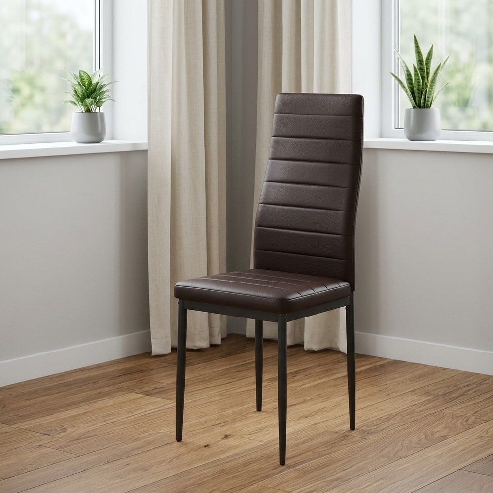 Pack de 6 sillas de comedor tapizadas en negro