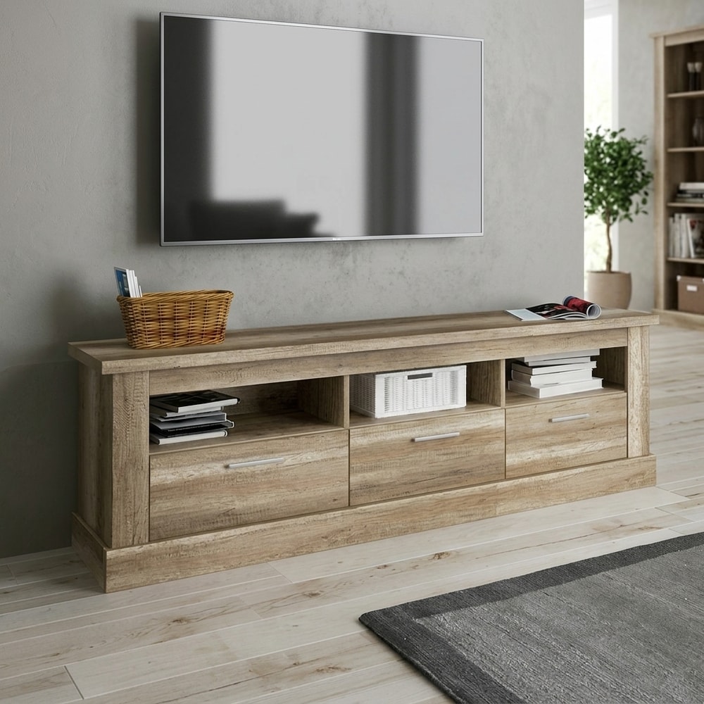Mueble de TV con 3 cajones en color cañon