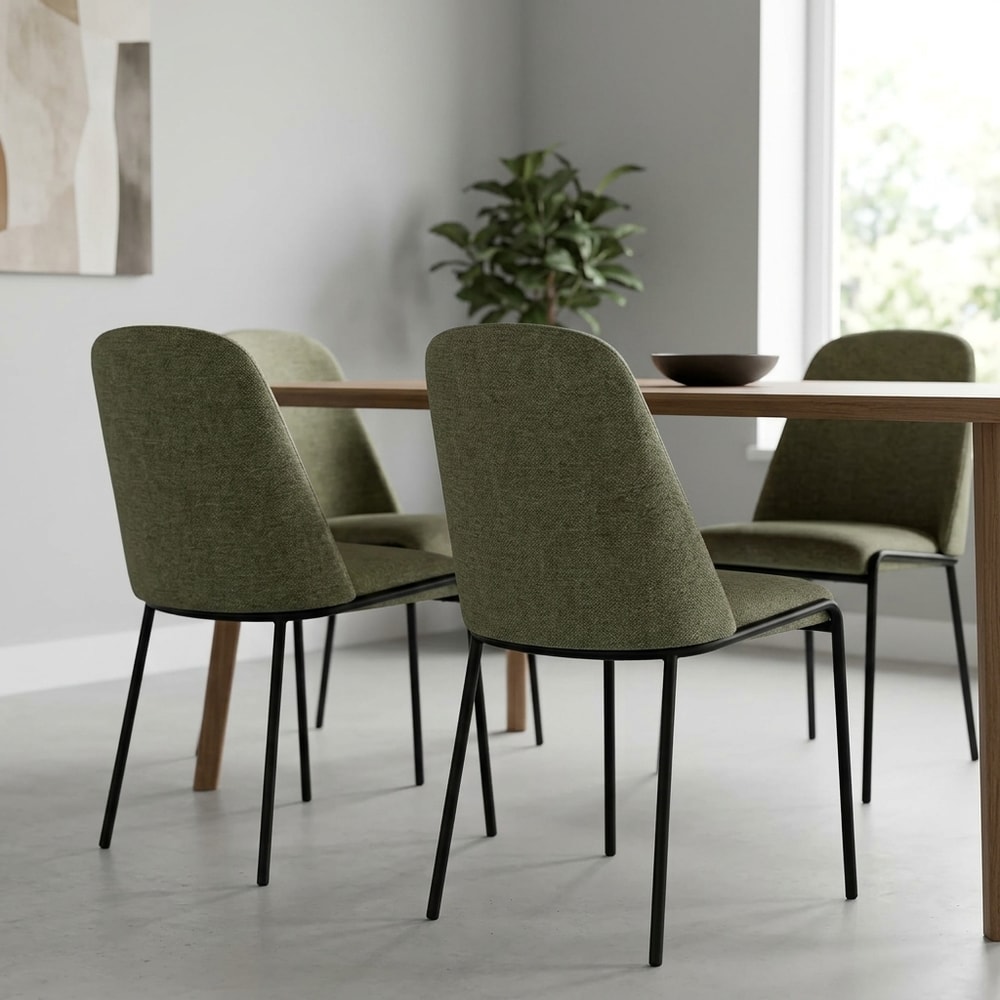 Pack 4 sillas de comedor tapizadas verde