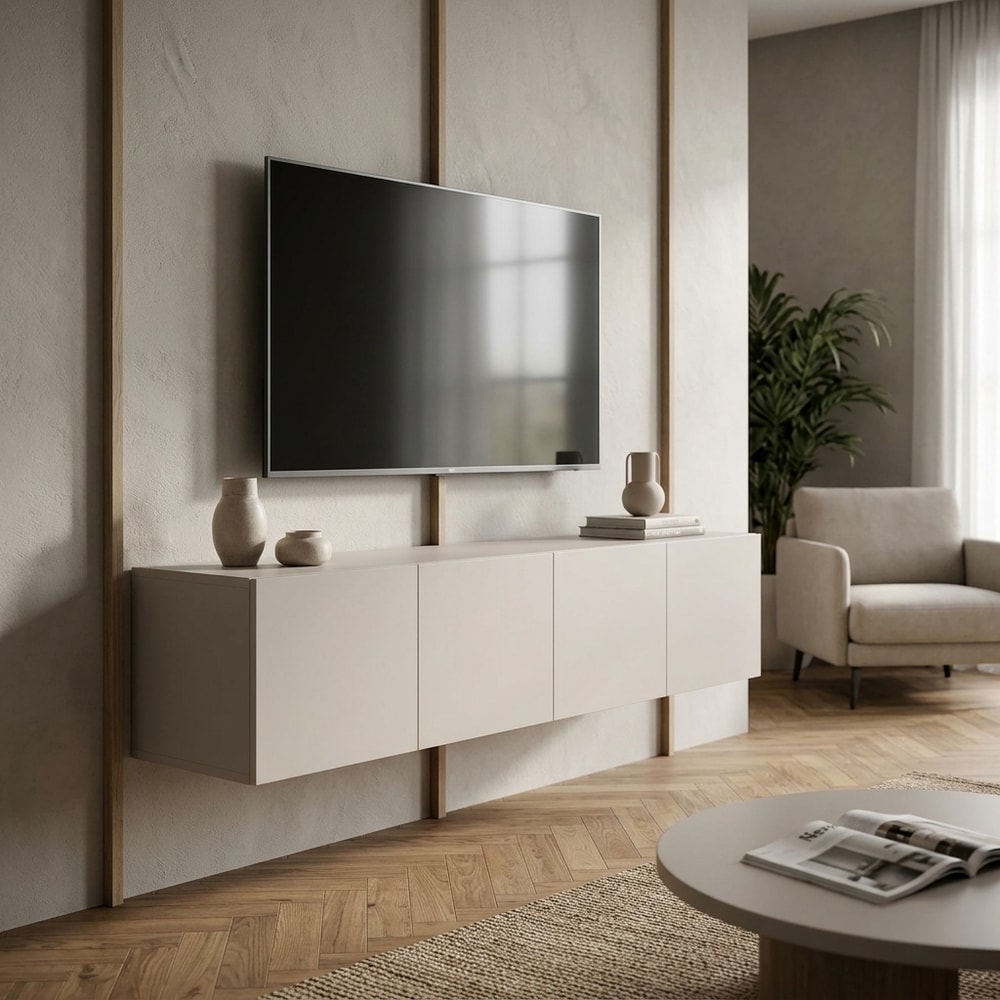 Mueble de TV flotante 4 puertas diseño moderno