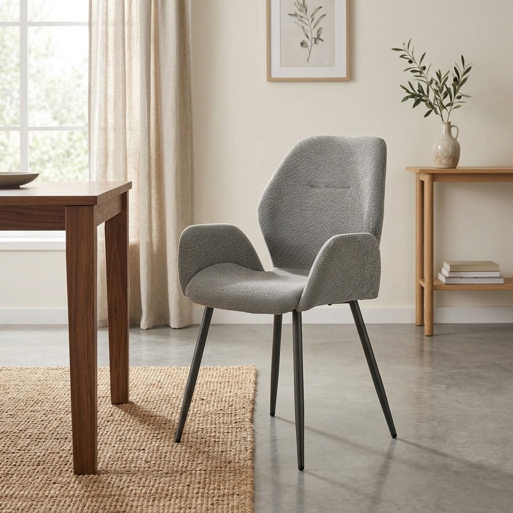 Silla de comedor tapizada con reposabrazos