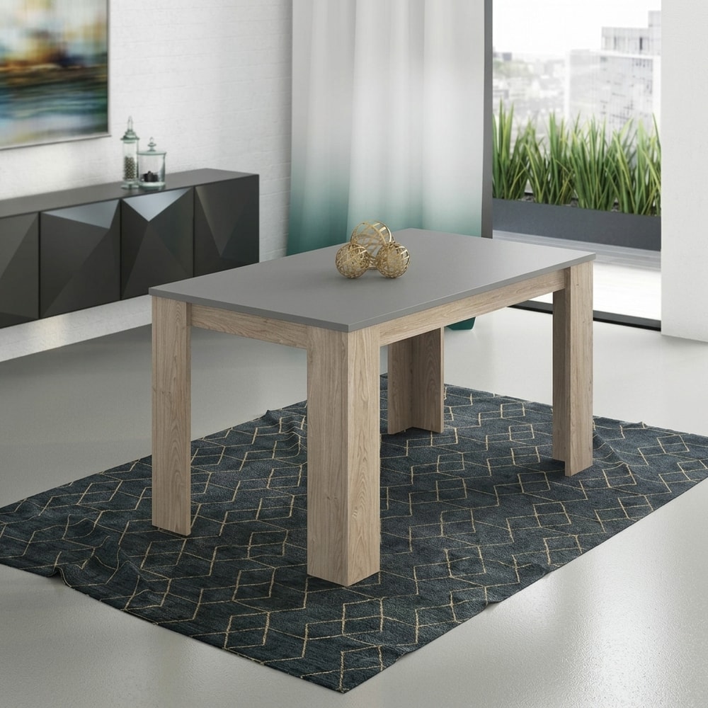 Mesa de comedor moderna en roble y grafito