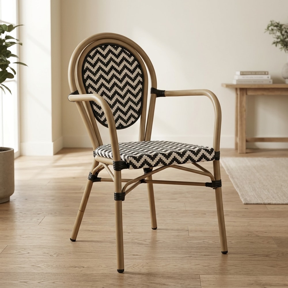 Sillón exterior apilable aluminio y malla