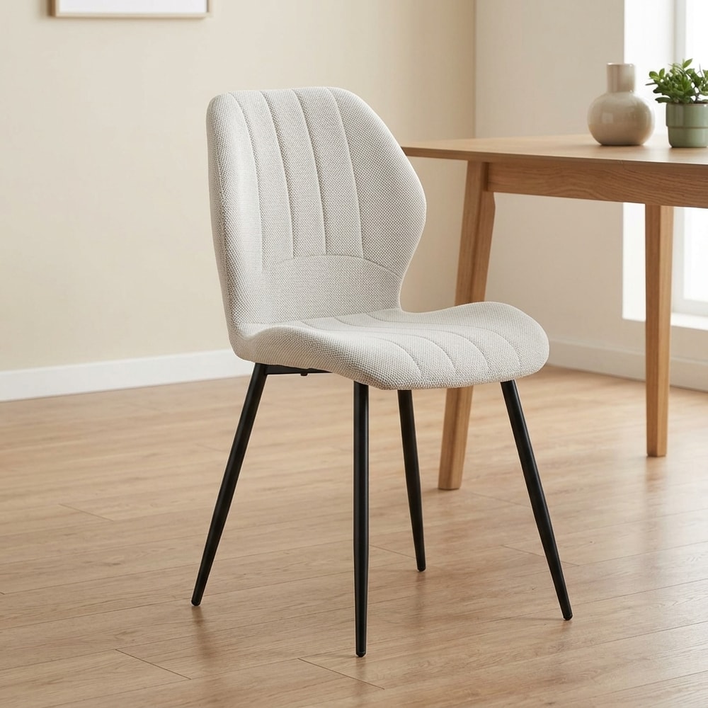 Silla de Comedor Tapizada con Patas Metálicas