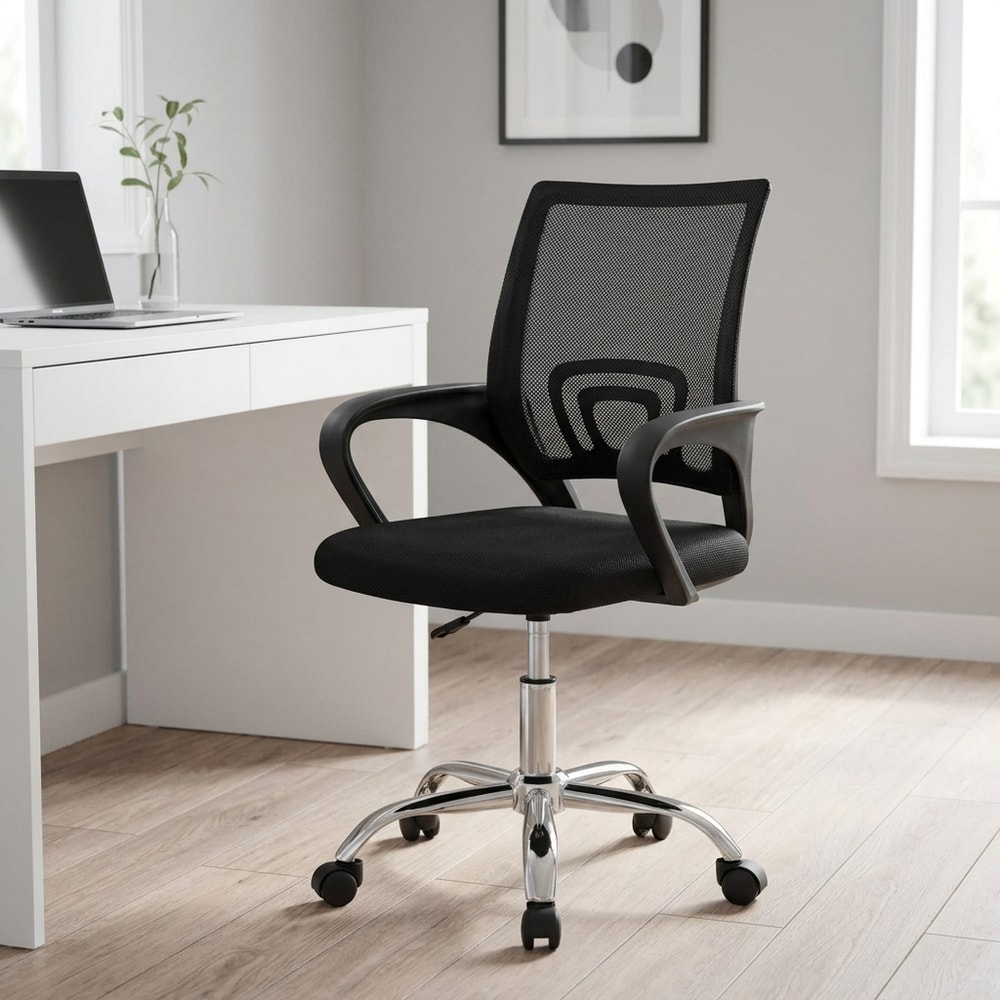 Silla de escritorio giratoria transpirable negra