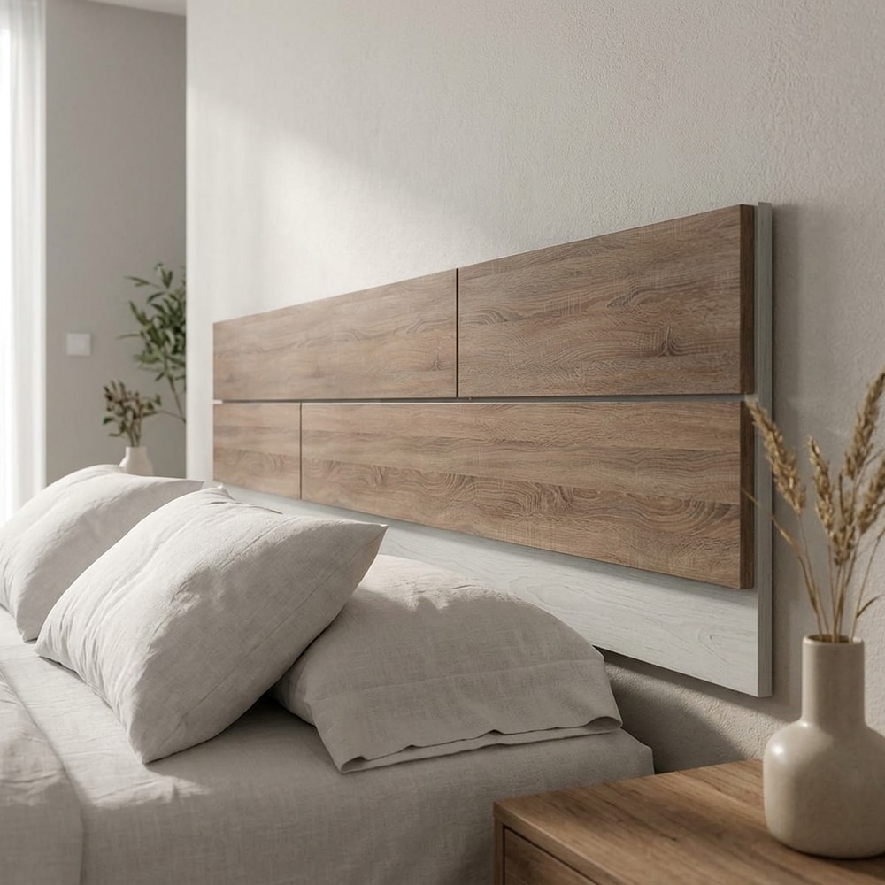 Cabecero de cama acabado madera bicolor