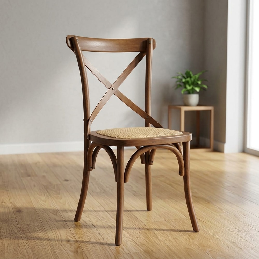 Silla de comedor Cross en madera de haya nogal