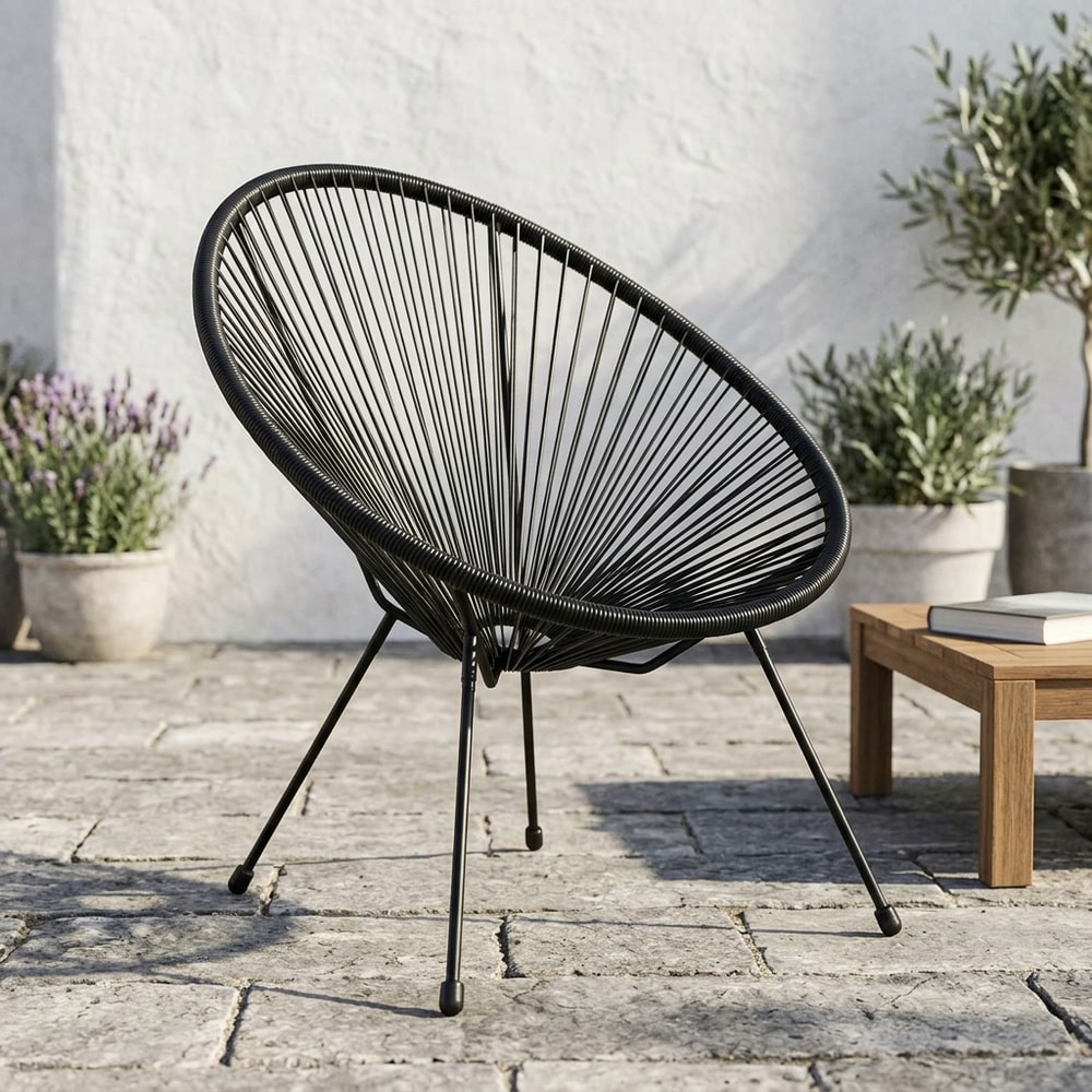 Silla de jardín Acapulco negra
