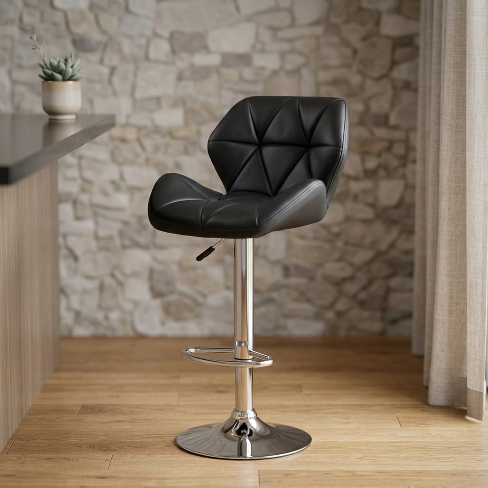Taburete moderno regulable en altura negro