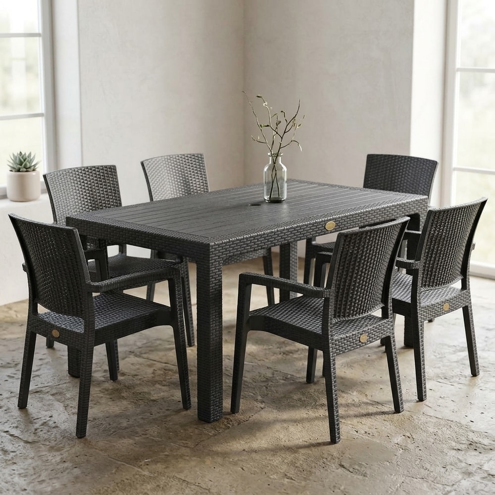 Mesa de jardín en polipropileno gris antracita