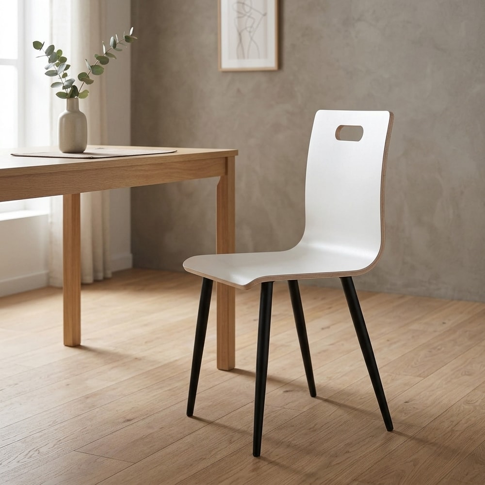 Silla de comedor moderna blanca y negra