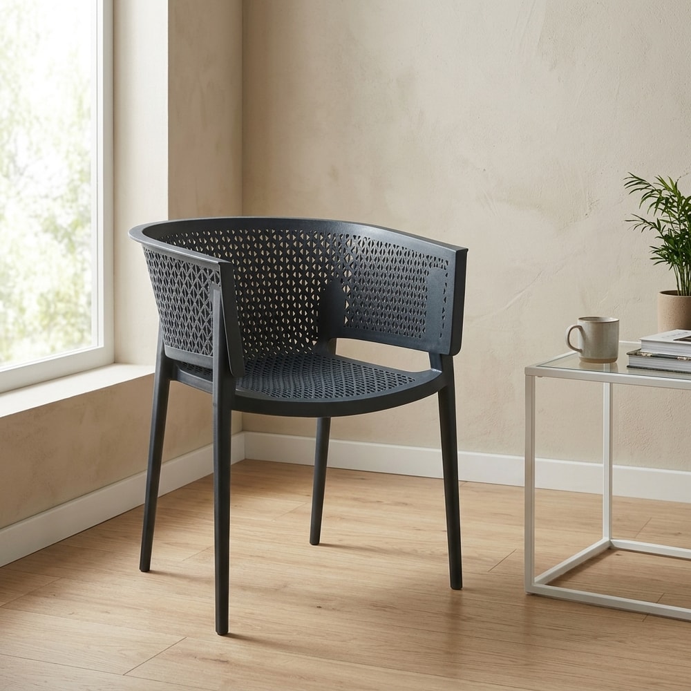 Sillón de exterior apilable de diseño antracita