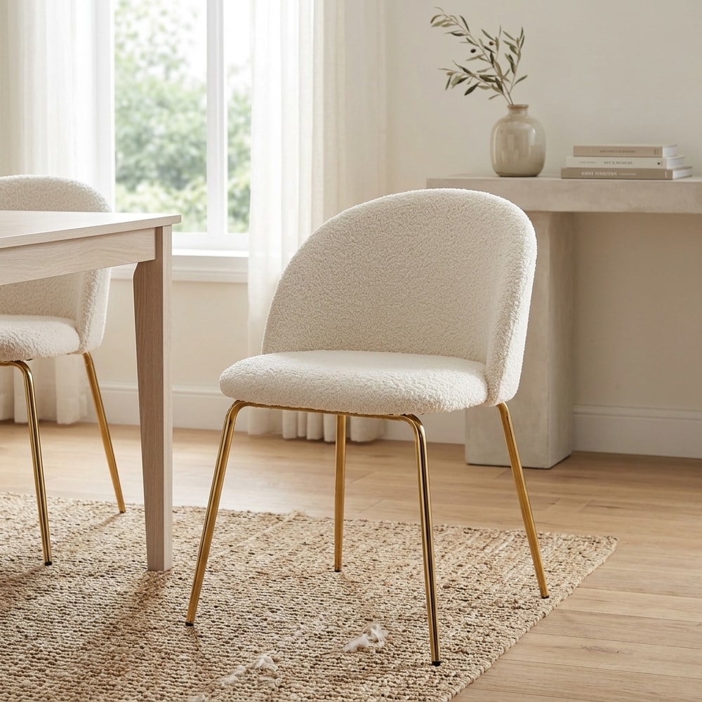 Silla de comedor blanca con patas doradas