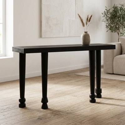 Consola de madera de mango negra