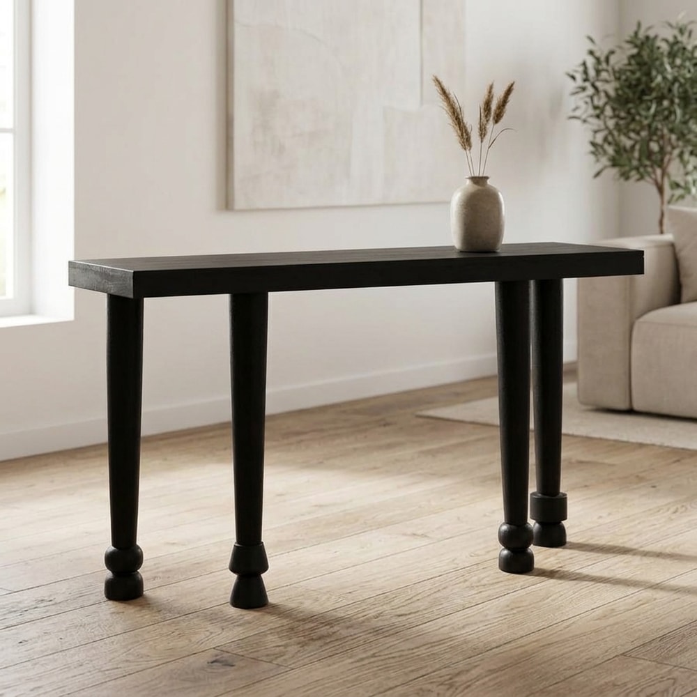 Consola de madera de mango negra