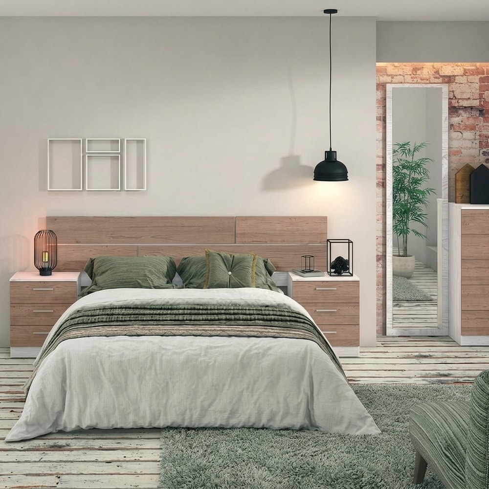 Conjunto de dormitorio con sinfonier y espejo